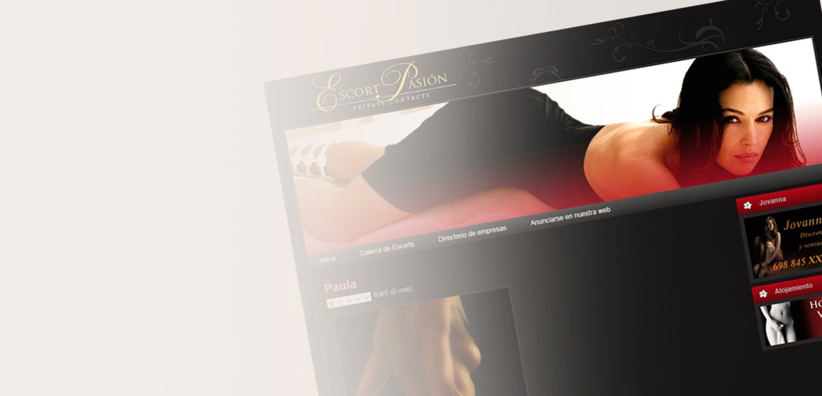 Diseño de página web para Escort Passion