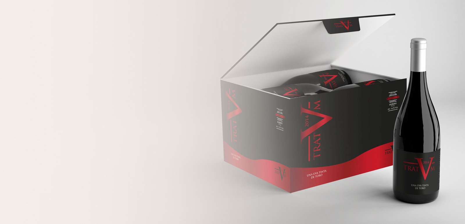 Diseño de etiquetas y packaging de vino para Tratum