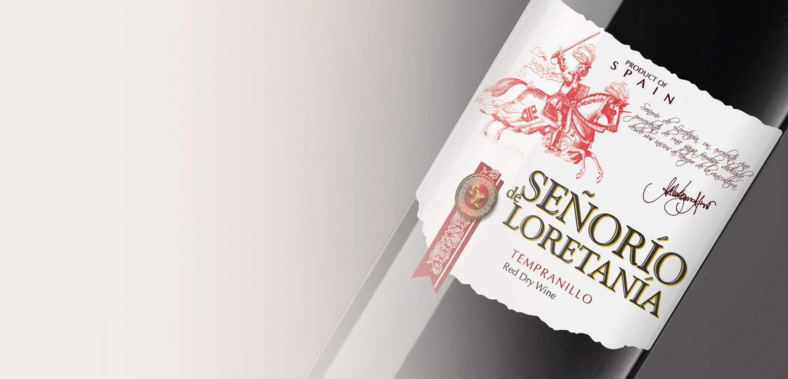 Diseño de etiquetas y packaging de vino clasicas para Senorio de Loretania