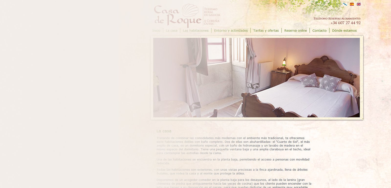 Diseño de página web para Casa de Roque