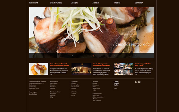 Creative ideas and examples of creating web pages for a restaurant