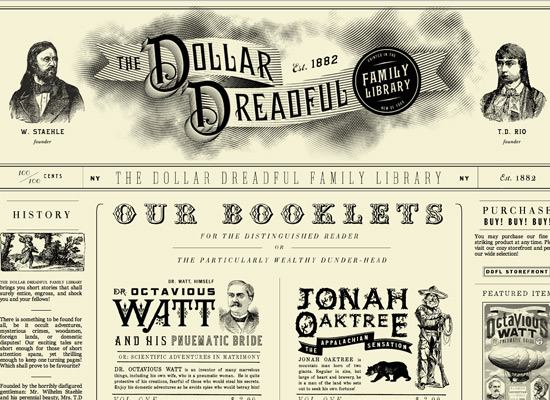 Creative ideas and examples to make and design an old, vintage and retro style web page
