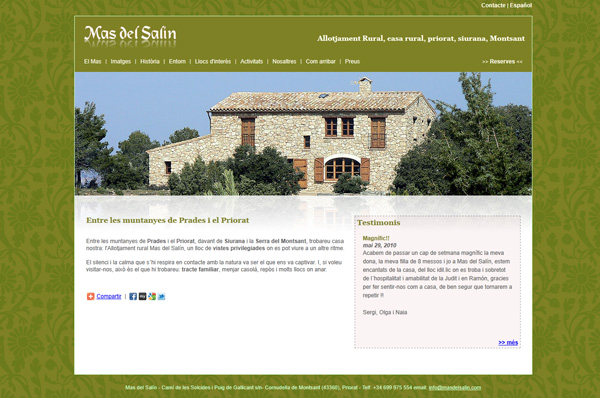 Creative ideas and examples to create and design a website for rural tourism and rural houses