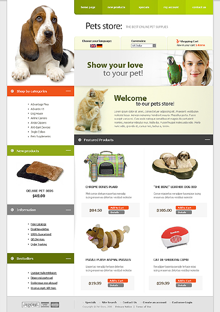 Creative ideas and examples to make and design a website for a pet store