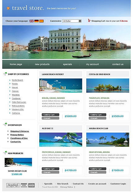 Diseño pagina web agencia de viajes y turismo