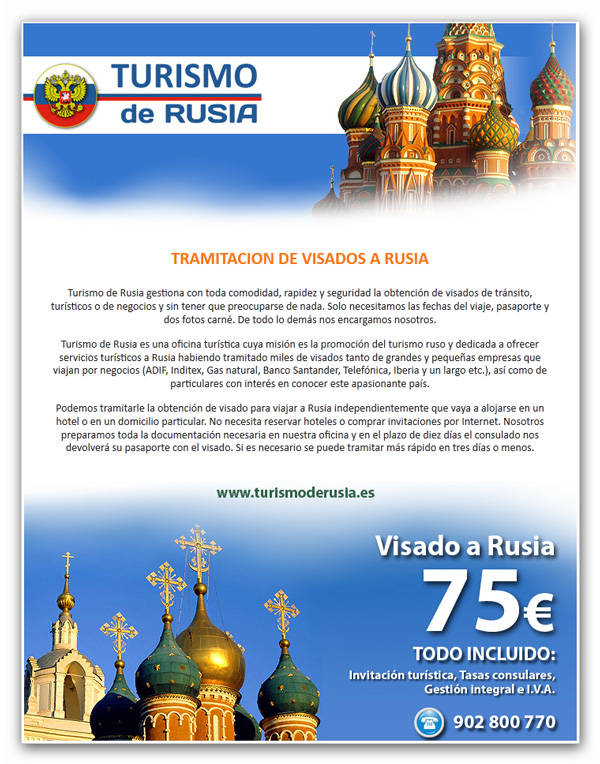 Portfolio of creative graphic design works of creation of newsletters and flyers for travel agency and tour operators specialized in visa processing to Russia and Eastern countries