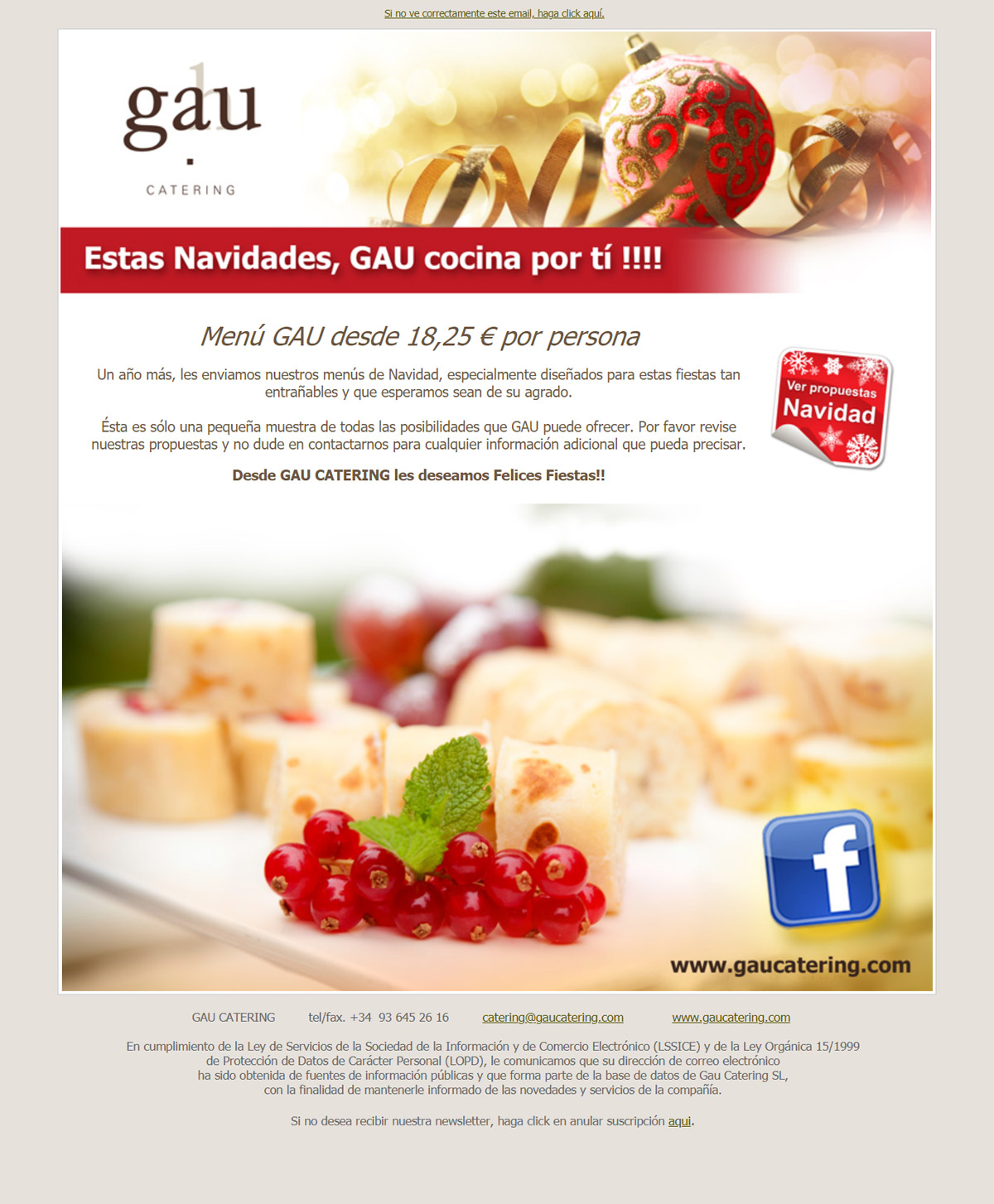 Portfolio of creative graphic design jobs for the creation of newsletters and flyers for the catering, food and beverage company: GAU CATERING AND GOURMET