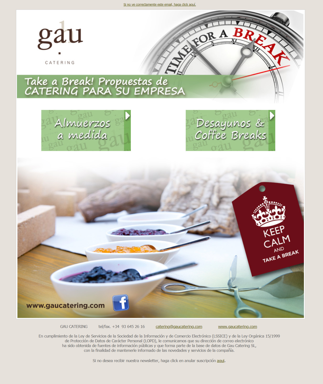 Trabajos de diseño y creación de newsletters para Gau Gourmet, crear hacer boletin de noticias. Envío de newsletters, email marketing online