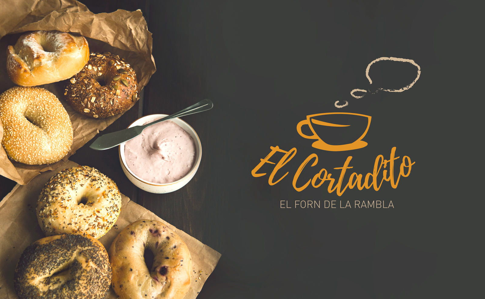 Graphic and creative logo design for coffee-shop and restaurant: El Cortadito