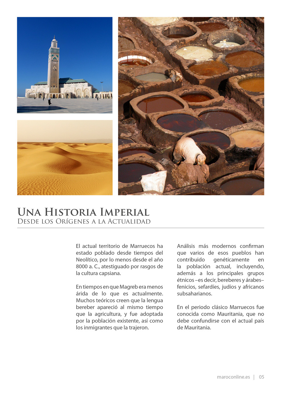 Design and layout of corporate travel catalog for companies located in Morocco