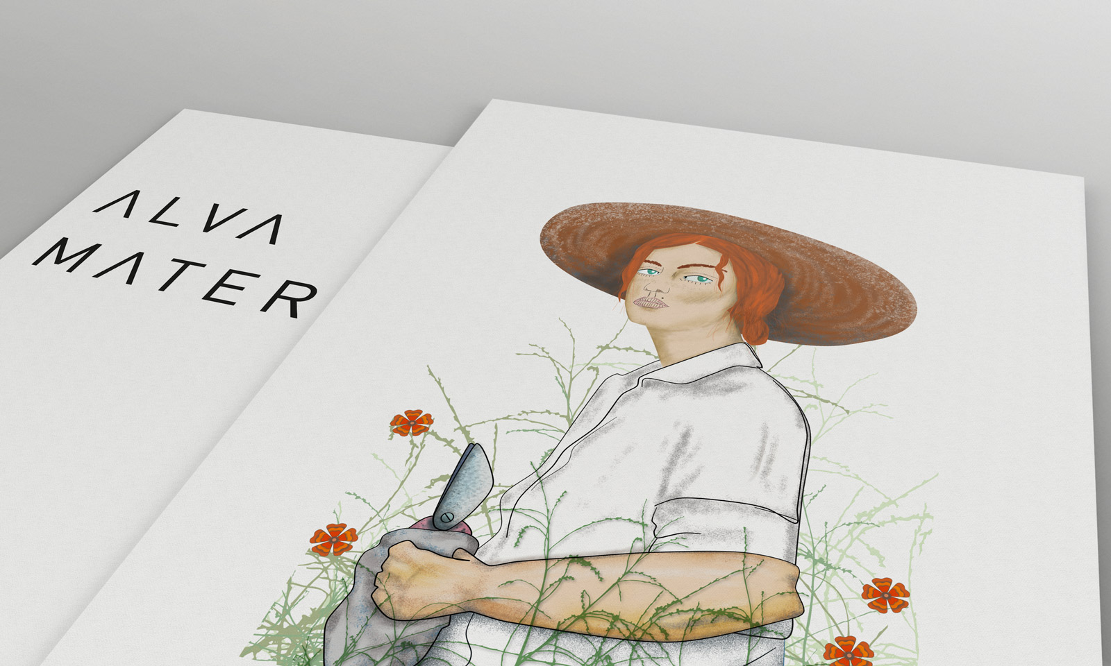 Portfolio of graphic and creative design of label and packaging design for wine ALVA MATER