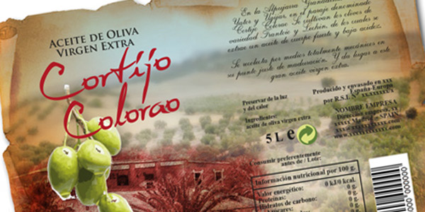 CORTIJO COLORAO extra virgin olive oil label design