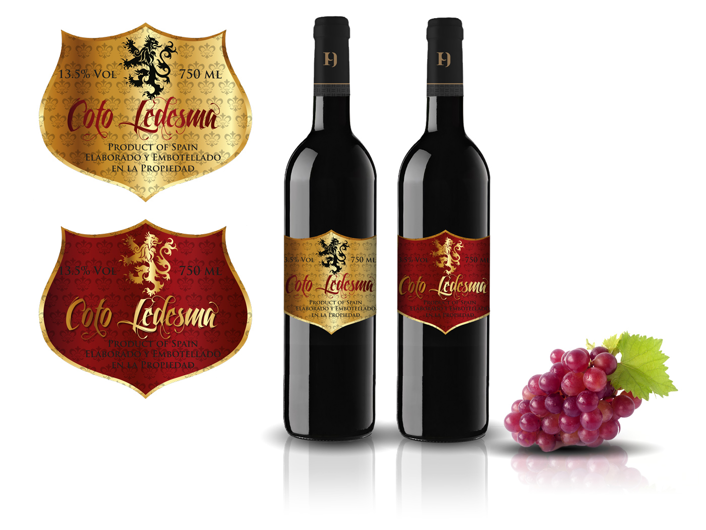 Creative and graphic design portfolio of boxes and packaging for COTO LEDESMA, Spanish wine for export to China