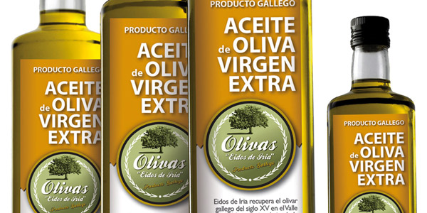 Diseño gráfico y creativo de etiquetas de aceite de oliva virgen extra para la marca EIDOS DE IRIA
