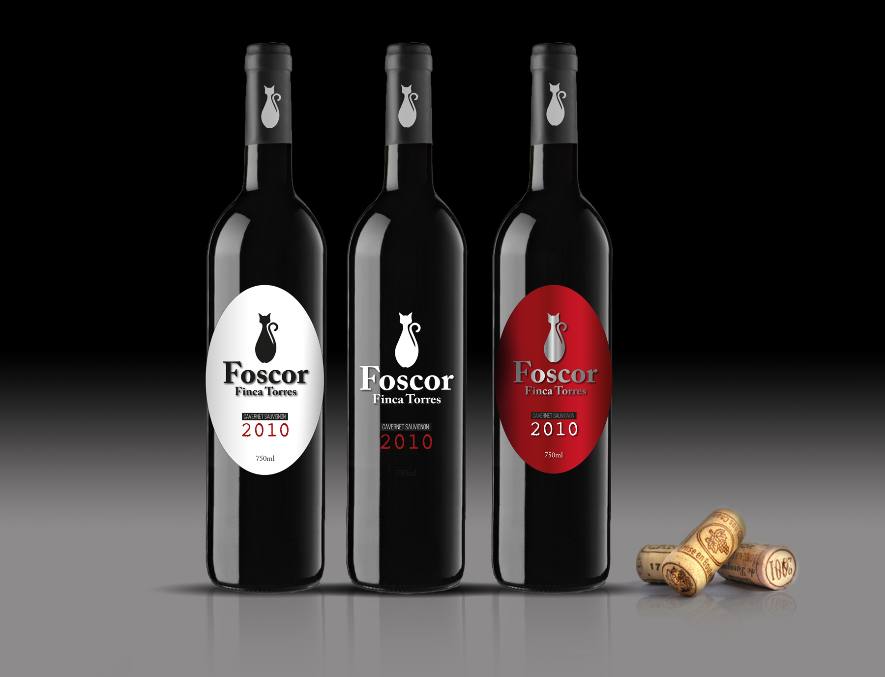 Portfolio of graphic and creative design works on wine labels and packaging for Spanish wine: FOSCOR DE FINCA SA TORRE