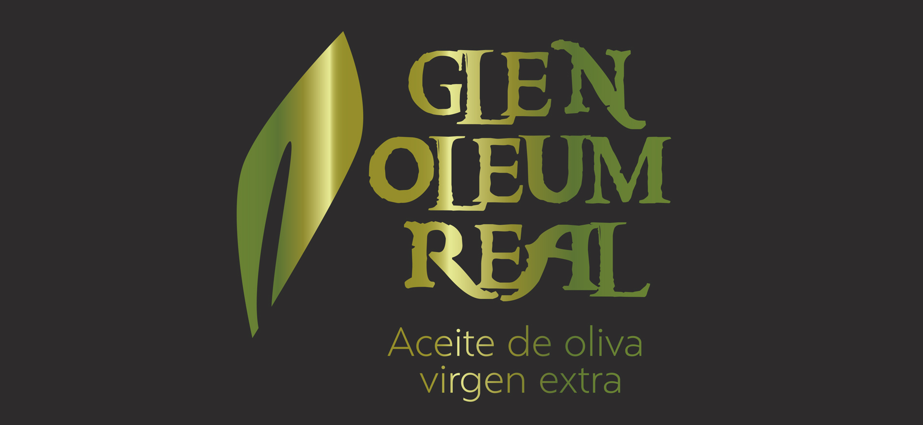 Portfolio of graphic and creative design works of extra virgin olive oil label design and packaging for GLEN OLEUM REAL