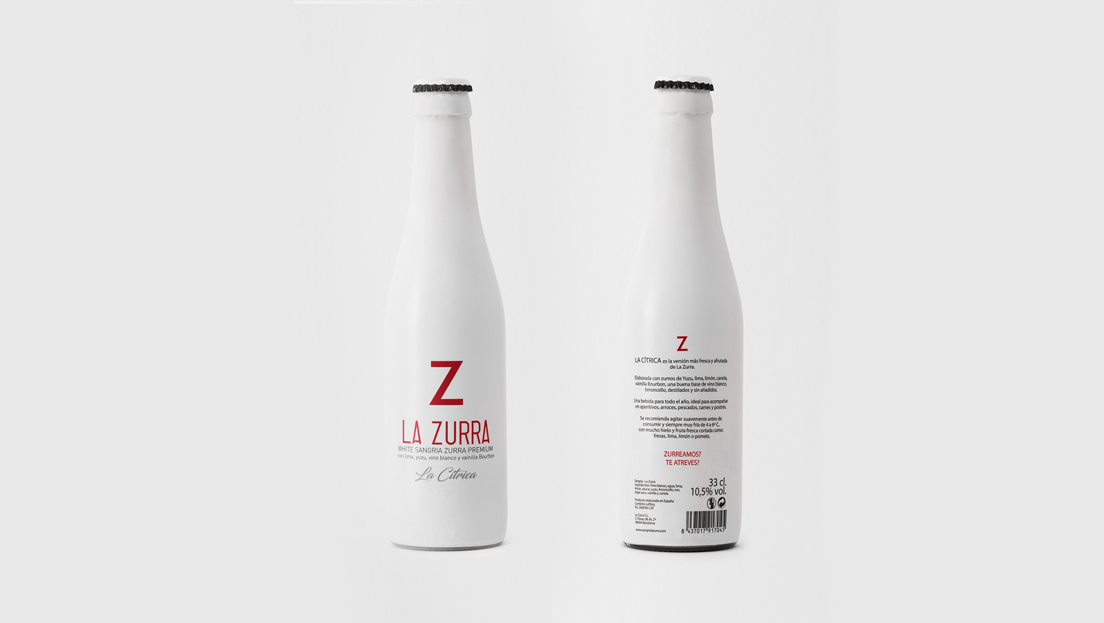 Graphic and creative design of wine labels and packaging for SANGRÍA LA ZURRA