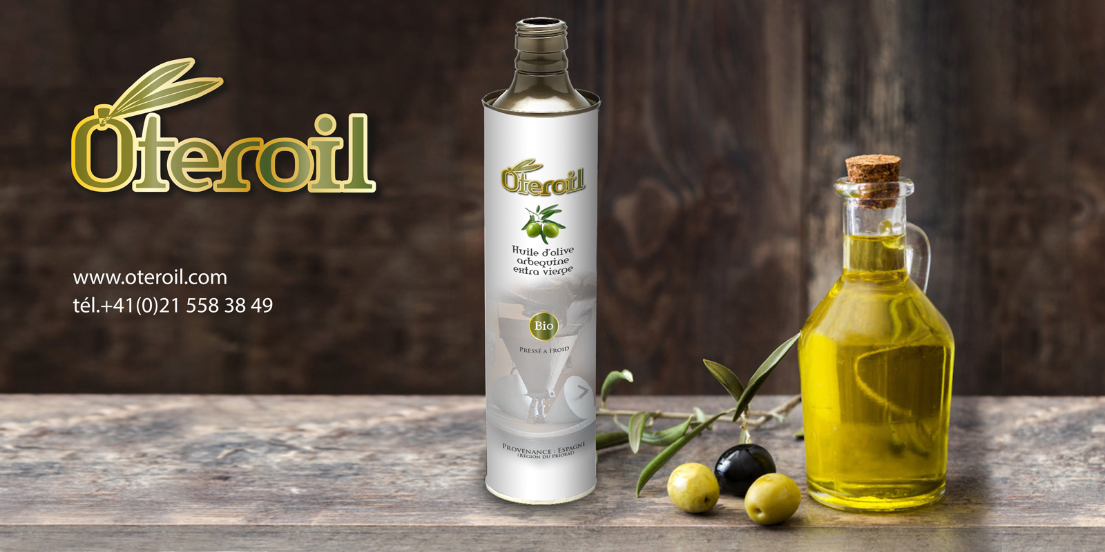 Diseño logo y material corporativo para empresa exportadora de aceite de oliva virgen extra español en Suiza