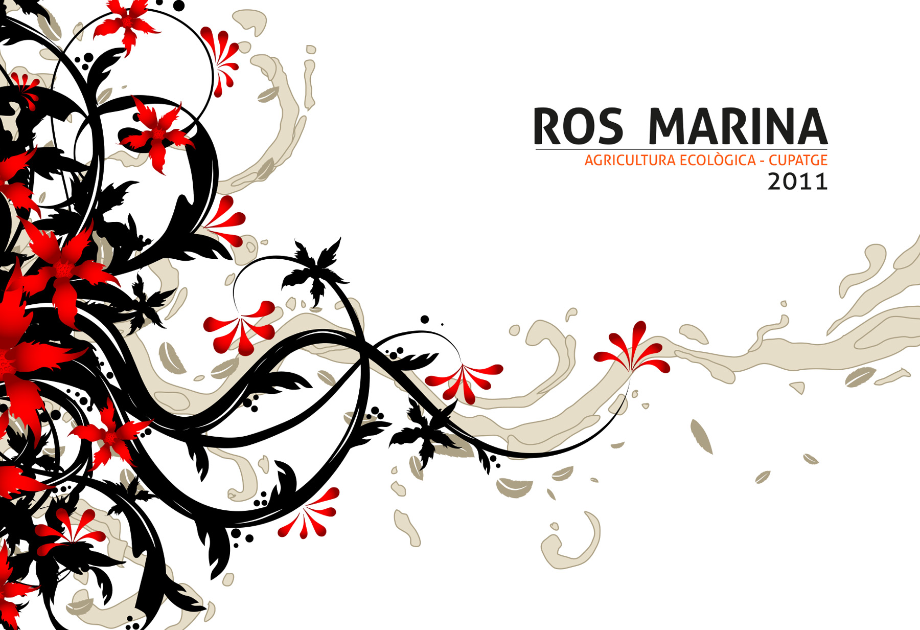Portfolio of graphic and creative design works on wine labels and packaging for organic wine: ROS MARINA