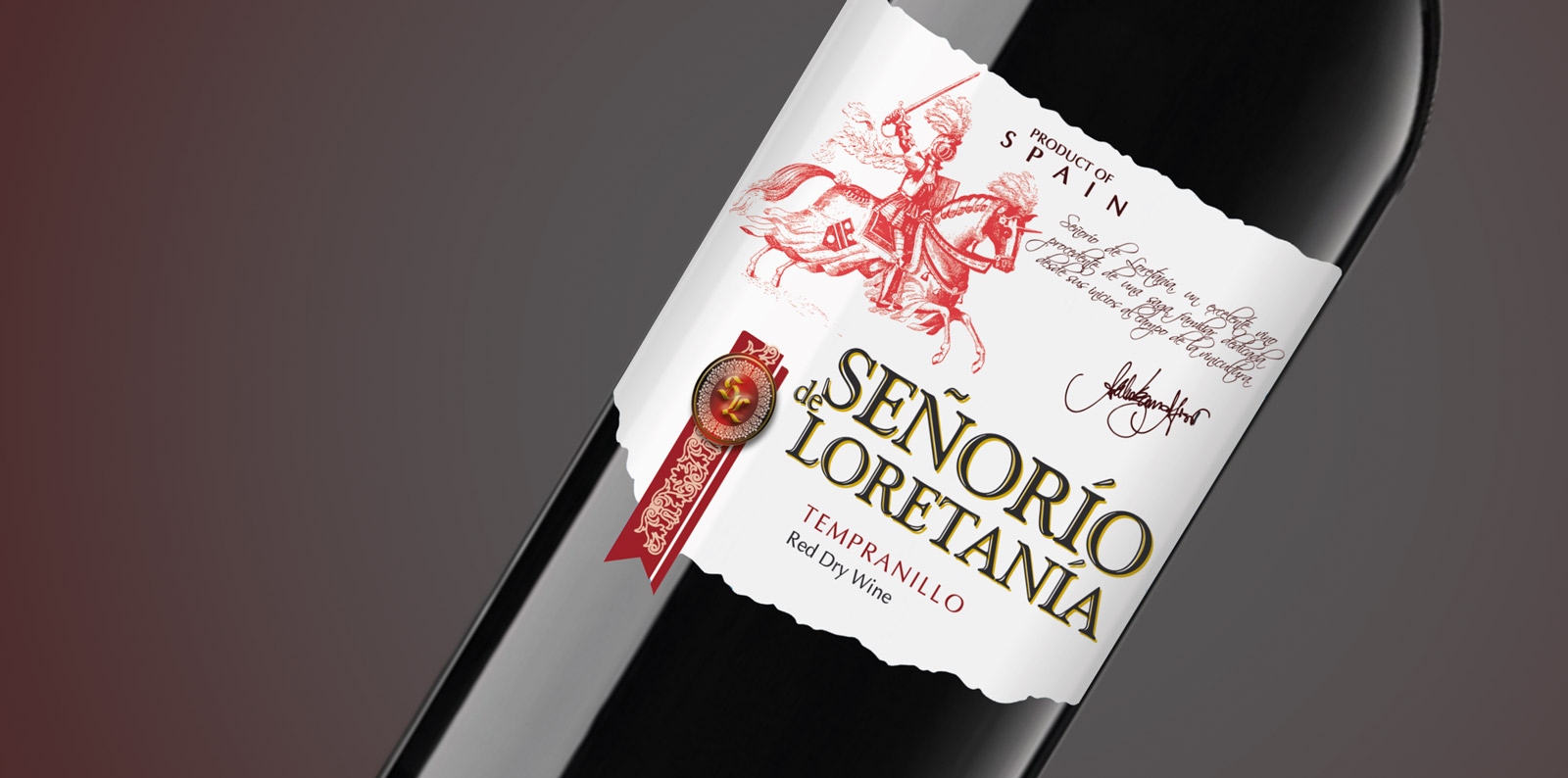 Diseño gráfico y creativo de etiquetas y packaging de vino para SEÑORIO DE LORETANIA