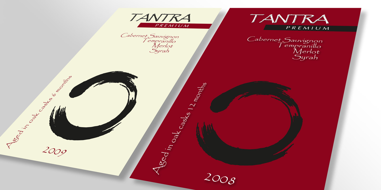Portfolio of graphic and creative design works on wine labels and packaging for Spanish wine: TANTRA for wines and wineries