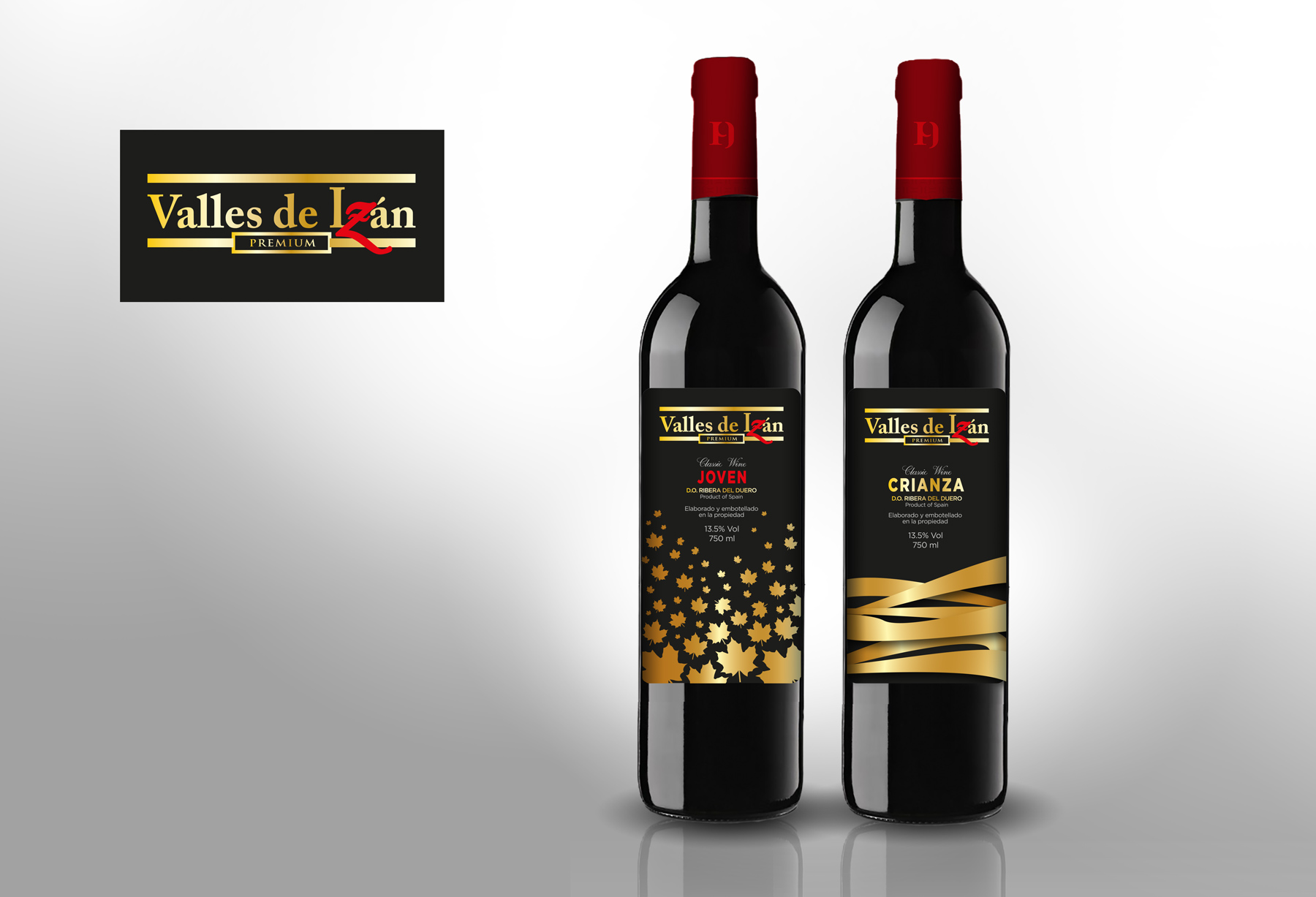 Diseño gráfico y creativo de etiquetas y packaging de vino para VALLES DE IZÁN