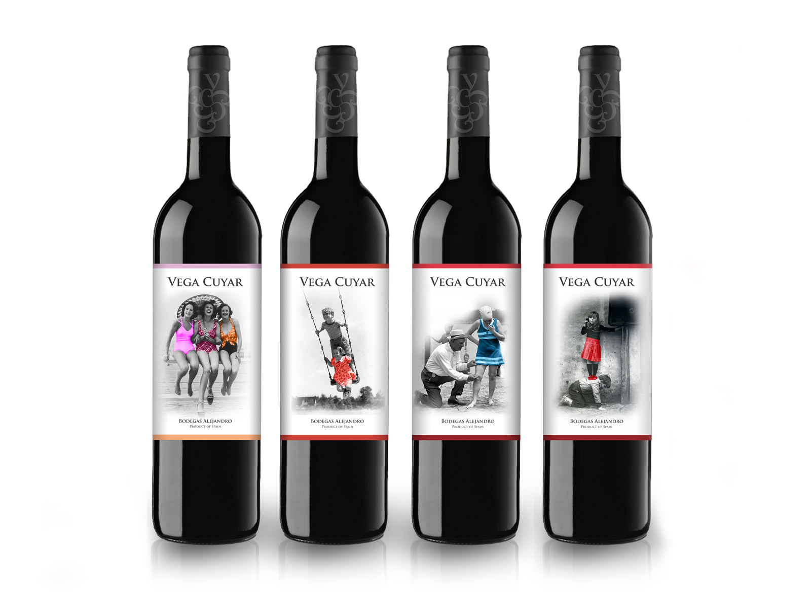 Diseño gráfico y creativo de etiquetas y packaging de vino para VEGA CUYAR II