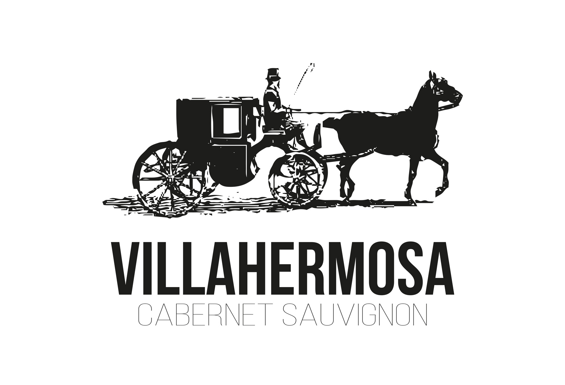 Creative graphic design work portfolio of logo and corporate brand creation for wine export bottling winery to China and Asian countries: VILLA HERMOSA