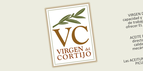 Portfolio of graphic and creative design works of extra virgin olive oil label design and packaging for VIRGEN DEL CORTIJO