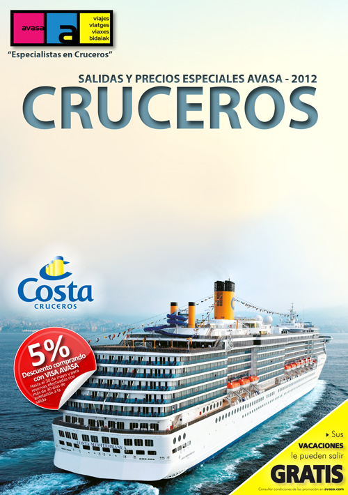 Layout and graphic design of cruise catalog for travel agency