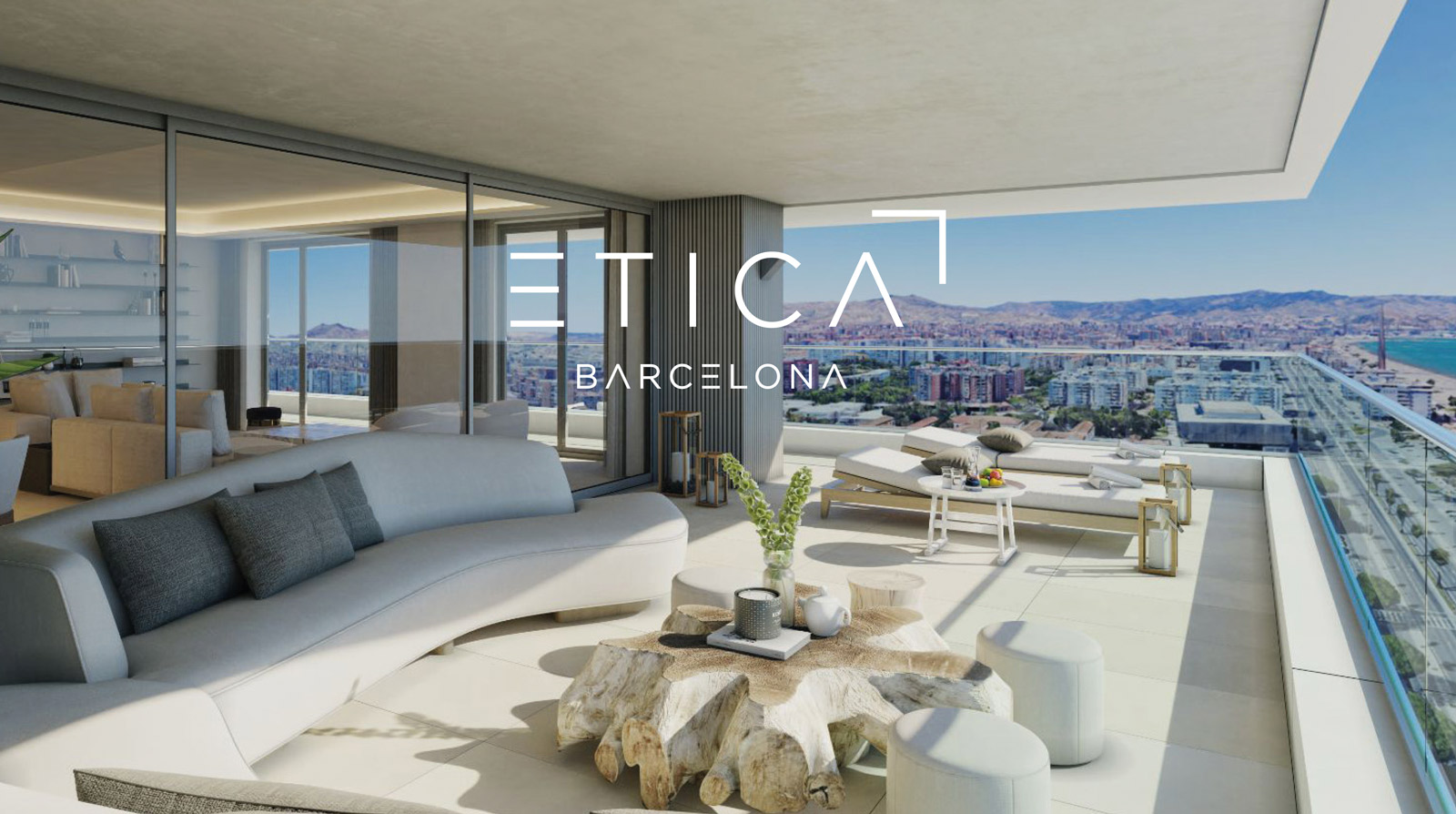 Diseño gráfico y creativo de restyling de logo y branding para agencia inmobiliaria ETICA BARCELONA