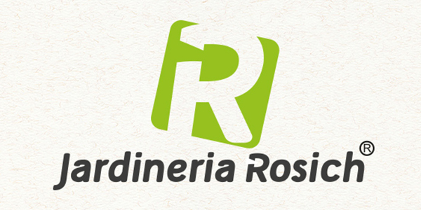 Creative graphic design portfolio of corporate logo and brand creation for gardening company Rosich