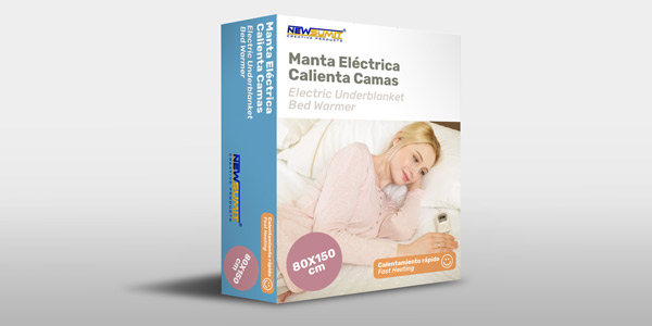 Portfolio of graphic and creative design works of boxes and packaging for company manufacturer of household products: electric blanket heats beds