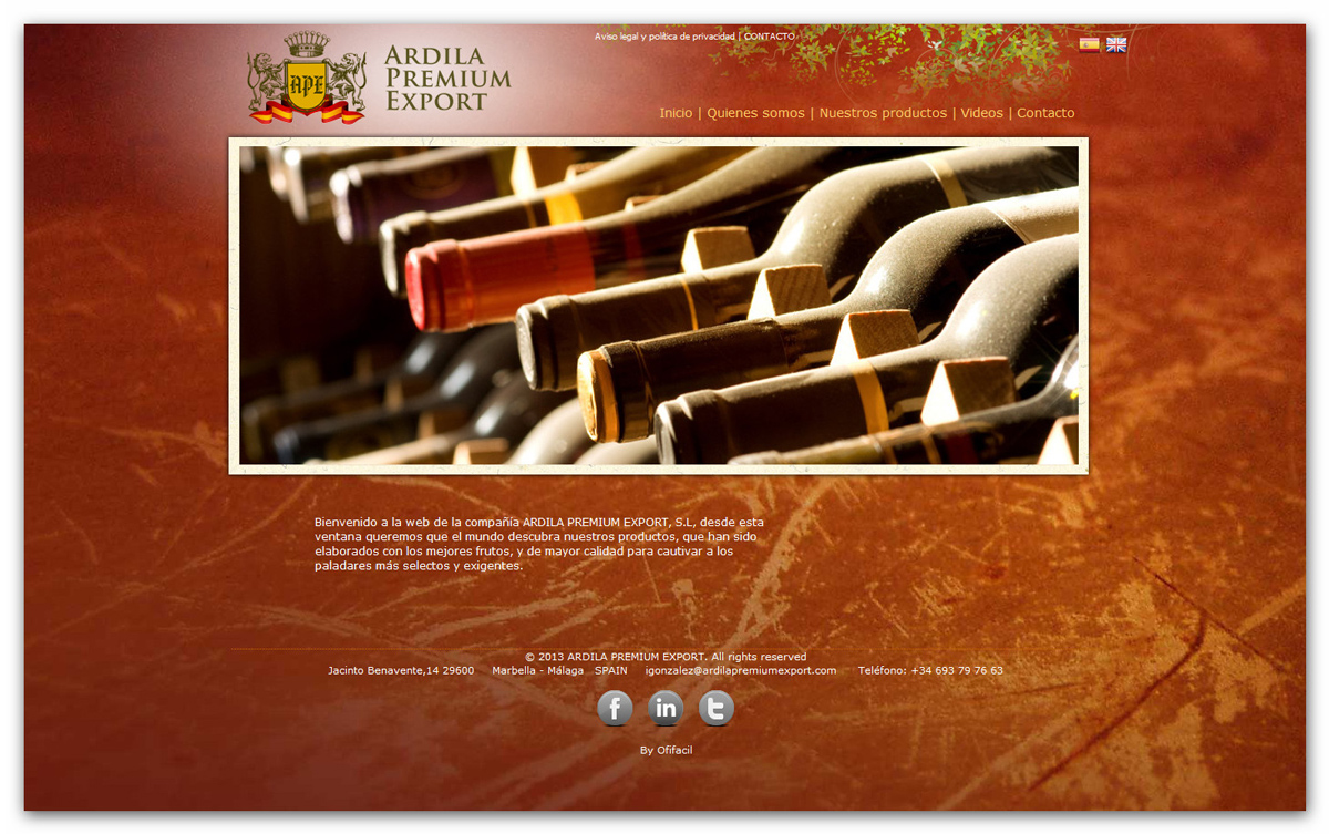 Trabajos Diseño y programación de paginas web para empresa exportadora aceite de oliva virgen extra y vino tinto español