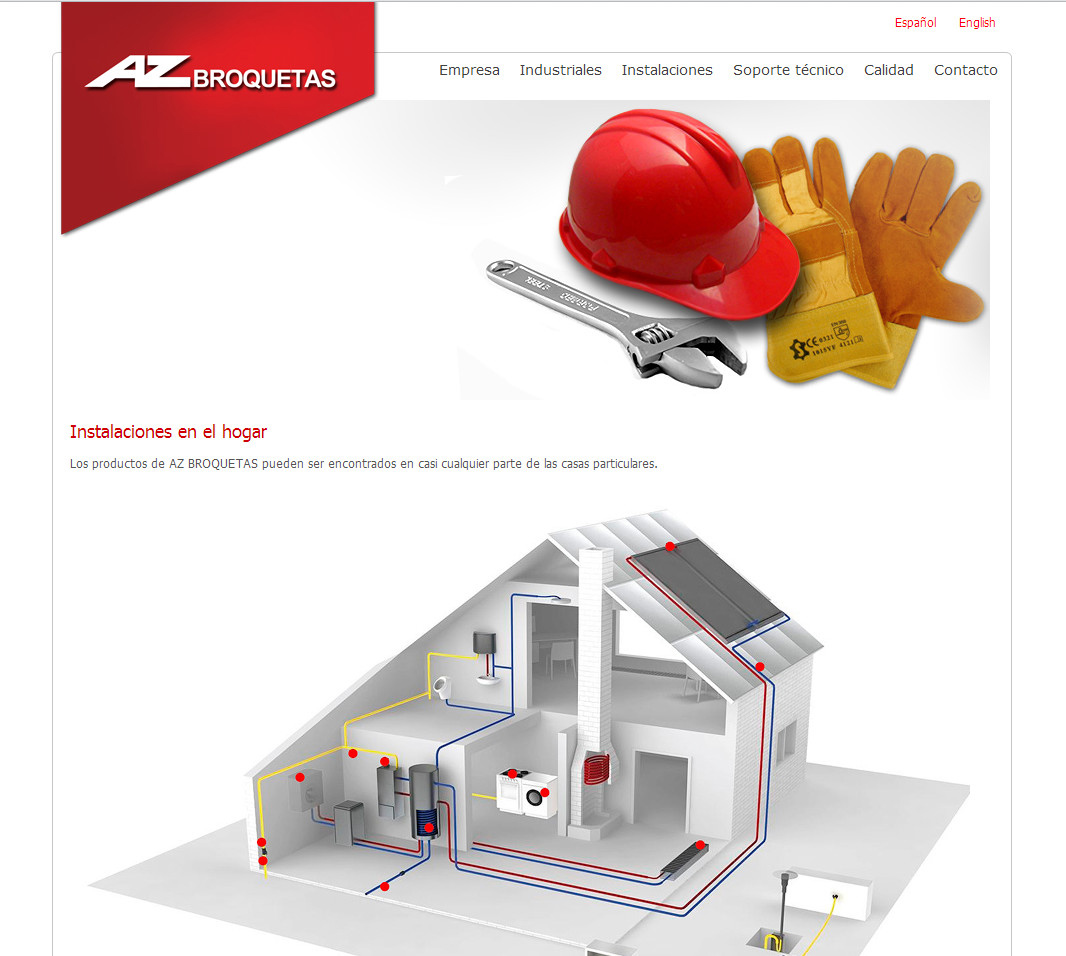 Portfolio of works of design, creation and programming of web pages for industrial company of manufacture of products for the home
