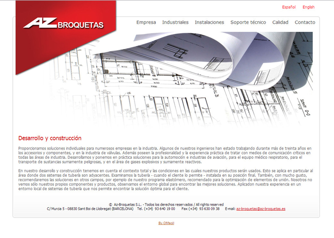 Portfolio of works of design, creation and programming of web pages for industrial company of manufacture of products for the home
