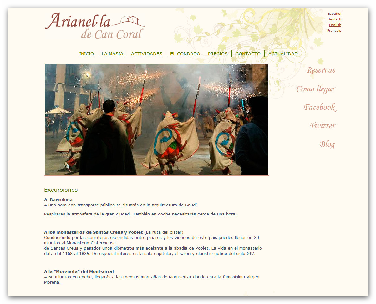 Portfolio of works of design, creation and programming of web pages for rural tourism companies, rural hotels and charming