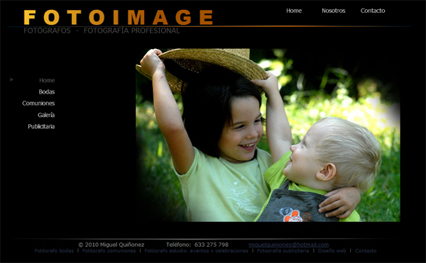 Portfolio of design, creation and programming of web pages for photographers and designers