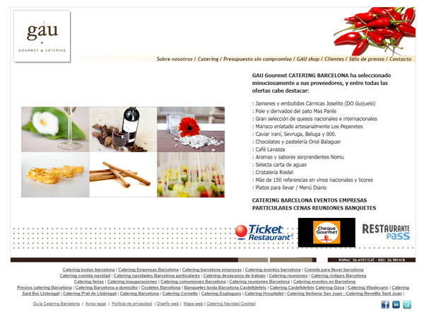 Trabajos de maquetación y diseño página web catering, empresas de catering, diseño web alimentación, exportadores, importadores, diseño web gourmet, empresas alimentarias