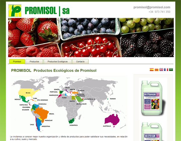 Portfolio of works of design, creation and programming of web pages for small businesses and SMEs specialized in agricultural products