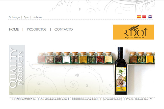 Portfolio of works of design, creation and programming of web pages for sale and commercialization of Spanish products in China