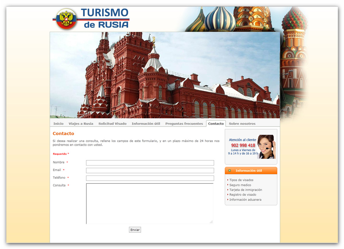Trabajos diseño página web agencias de viajes especializadas, diseño web Turismo de Rusia