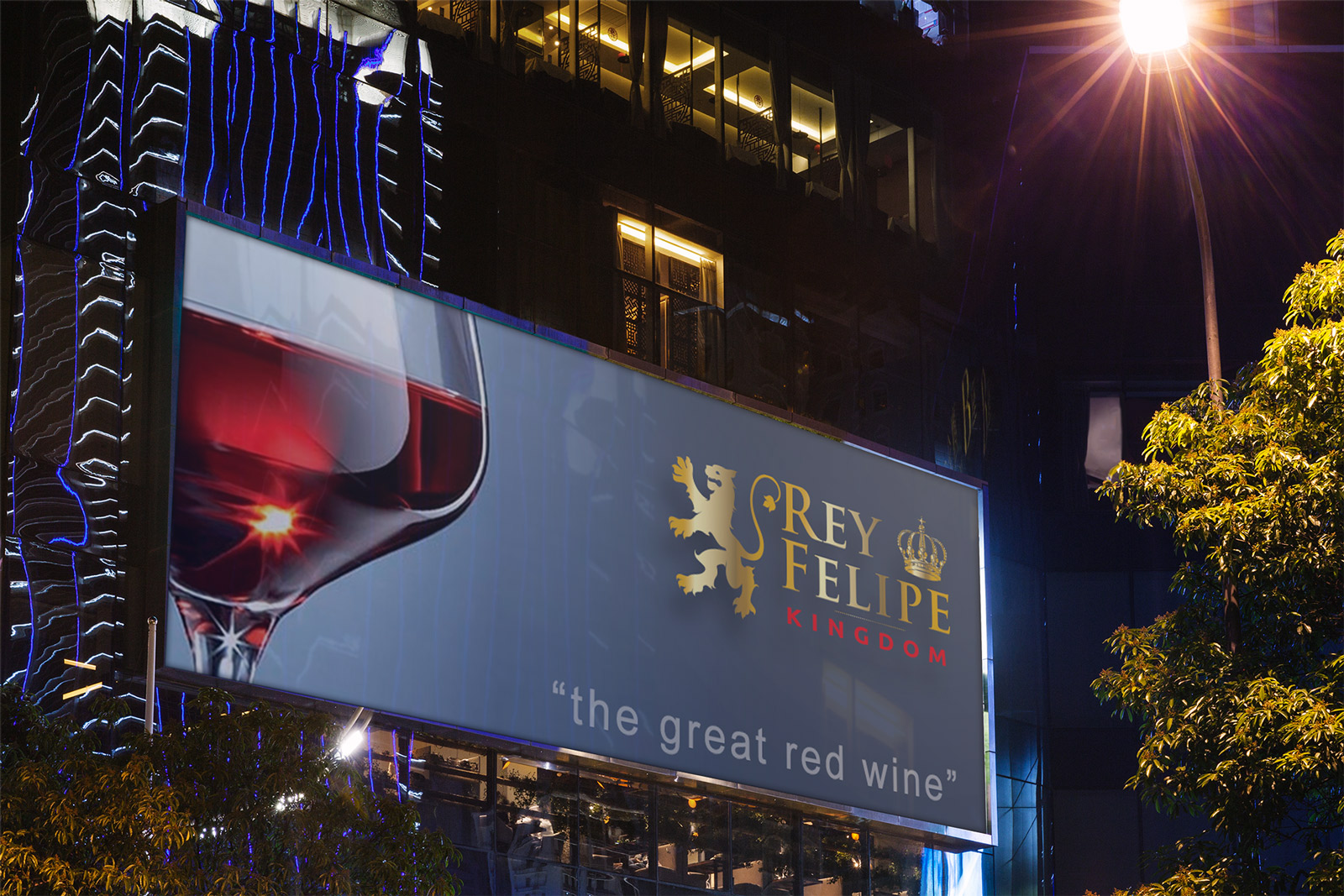 Graphic and creative design of billboards for wine brand marketed in China
